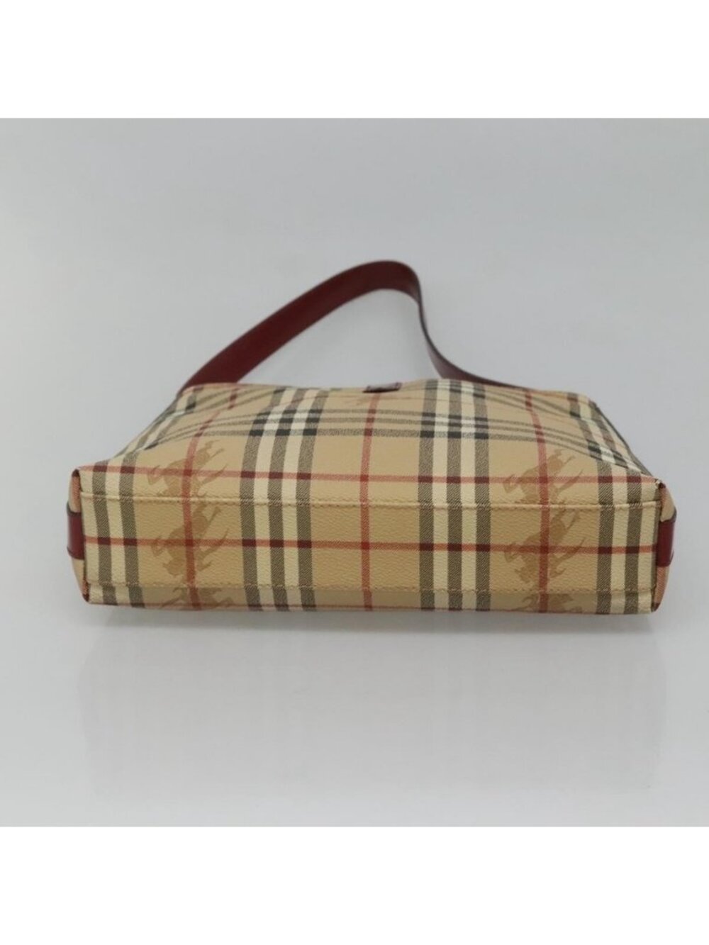 Authentic BURBERRY Nova Check Shoulder Bag PVC Beige Silver - Picture 12 of 16